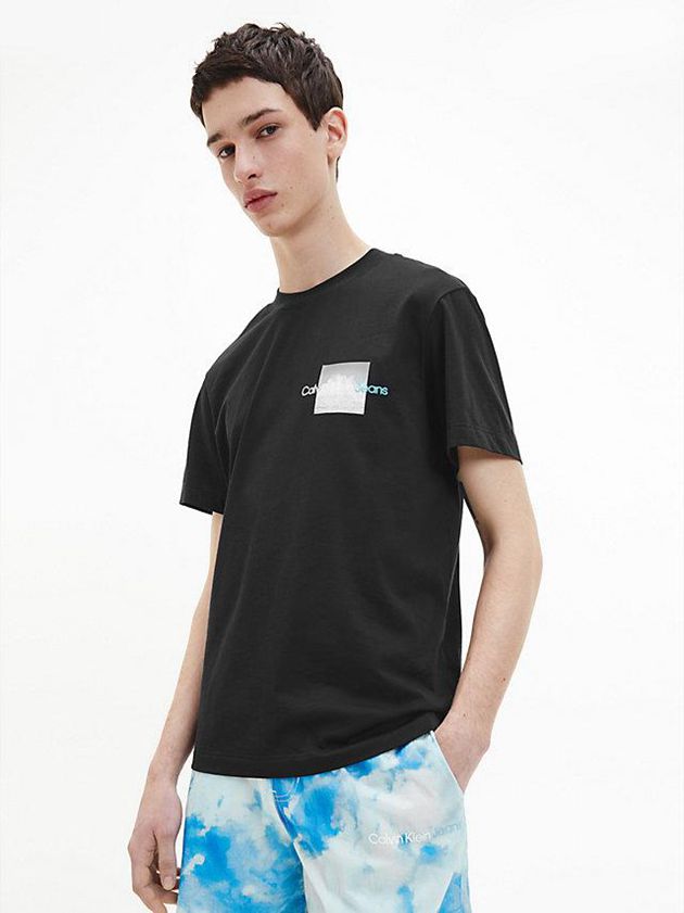 Calvin Klein USA Boxy Logo Mens T-Shirt Black 4618792-ES